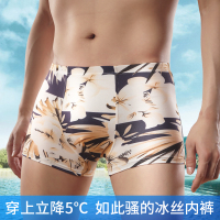 夏天透气冰丝男士内裤莫代尔男平角裤青年中腰个性男式四角裤头骚