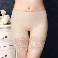 收腹安全裤丝袜二合一蕾丝无痕冰丝内裤女夏高腰薄款平角裤防走光
