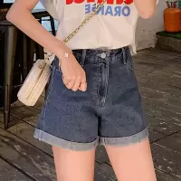 牛仔短裤女2020春装新款韩版高腰热裤显瘦阔腿夏季薄款宽松潮破洞