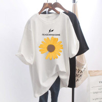 网红超火ins小雏菊短袖t恤女夏装2020新款白色宽松大码半袖上衣潮