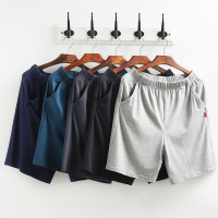 纯棉男士睡裤男夏天短裤居家服大码宽松棉五分裤夏季薄款大裤衩