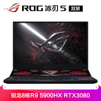 ROG冰刃5双屏15.6英寸双4K屏设计师轻薄高性能游戏本笔记本电脑(超频版8核锐龙R9 5900HX 32G 2TBSSD RTX3080-16G独显)