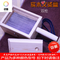 实木制香薰艾灸盒 家用养生双柱温灸盒仪器具艾绒条柱随身灸盒2孔