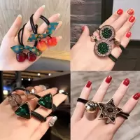 [4件套]韩版发饰网红发圈发绳头饰成人钻石方块扎头皮套皮筋头绳女可爱