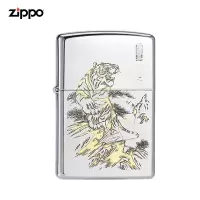 芝宝zipoo正版打火机虎啸镜面雕刻正品防风煤油男士火机zippo