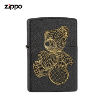 芝宝打火机进口zipoo黑裂漆怦然心动爱心熊情人节送男友礼物