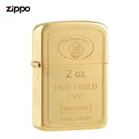 Zippo之宝打火机正版男士1941经典复刻金砖造型防风zip土豪金