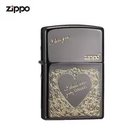 Zippo正版火机黑冰爱你LOVE情人节zbt-1-9爱情礼物可刻字芝宝