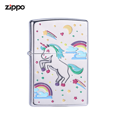 Zippo之宝打火机正版星空独角兽可爱萌宠zp正品芝宝Zipoo