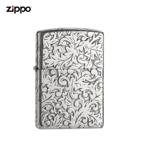 Zippo美国之宝打火机纯银唐草原装正版煤油防风男士收藏送礼zippo