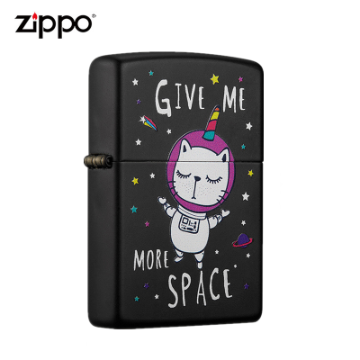 官方正品zippo芝宝打火机太空猫哑漆背包客正版zip个性送男友