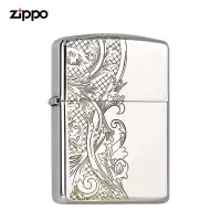 官方zippo芝宝正版防风煤油火机纯铜盔甲之宝zipoo三面唐草节日送礼男士