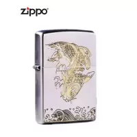 方正品Zippo煤油防风打火机鲤鱼跃龙门zip年年有余磨砂礼物男士送礼