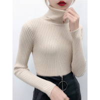 班俏BANQIAO高领薄款毛衣女套头韩版百搭修身打底衫秋冬款内搭学院风针织上衣