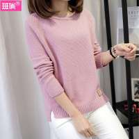 班俏BANQIAO春季外穿毛衣女2023新款潮宽松短款韩版百搭套头低领打底针织衫1
