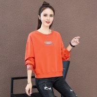 班俏BANQIAO2021春秋季短款卫衣女新款韩版宽松圆领套头百搭打底衫薄款上衣潮