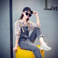 班俏BANQIAO牛仔背带裤女韩版宽松2021春季新款韩减龄百搭显瘦森系吊带裤女潮