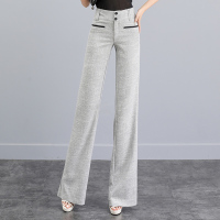 班俏BANQIAO棉麻阔腿休闲裤女2020春秋季百搭时尚宽松直筒西装阔脚拖地长裤子大码