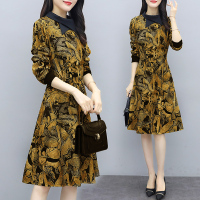 班俏BANQIAO秋季连衣裙女气质矮个子秋装2021年新款女装中长款妈妈长袖裙子潮大码女装