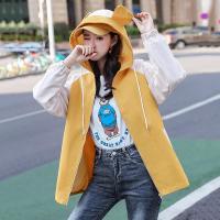 班俏BANQIAO春秋韩版bf学生宽松短款女士夹克初中高中学生百搭连帽外套2021新款