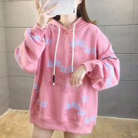 班俏BANQIAO秋装2021年新款时尚女士卫衣女宽松韩版慵懒连帽薄款上衣外套外穿