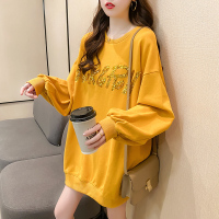 班俏BANQIAO卫衣女春秋季韩版宽松大码中长款薄款初秋上衣ins外套连衣裙子潮