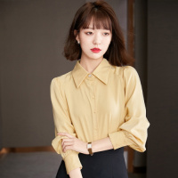班俏BANQIAO早春款泡泡袖衬衫女装春装2021年新款潮设计感小众洋气雪纺上衣服