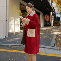 班俏BANQIAO撞色新款小个子收腰显瘦时髦气质外套女秋冬2023年中长款保暖大衣