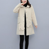 班俏BANQIAO韩版毛呢外套女2023新款赫本风呢子大衣小个子宽松秋冬中长款风衣