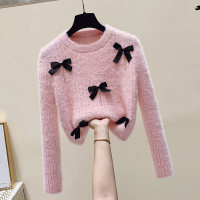 班俏BANQIAO早秋冬复古毛衣针织打底衫女内搭设计感小众洋气短款独特别致上衣