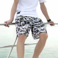 夏天宽松速干睡裤男士沙滩裤运动五分花短裤休闲七分大裤衩泳裤男