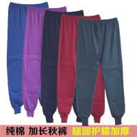 中老年人护膝秋裤男女全棉线裤带加厚加长护腿裤高腰大码防风抗寒