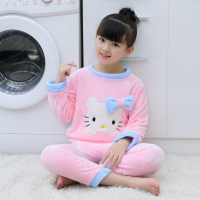 儿童睡衣新款男童加厚秋冬季珊瑚绒女童宝宝保暖家居服套装