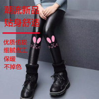 儿童仿皮裤2020秋冬新款童装女童加绒加厚打底裤中大童保暖长裤子