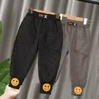 儿童裤子加绒男童春秋装小童运动绒裤外穿工装裤洋气宽松宝宝长裤