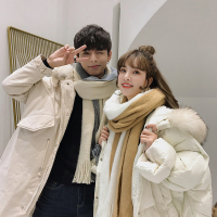 新款情侣围巾女秋冬季男学生礼物韩版百搭简约毛线针织保暖围脖潮