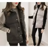 冬季马甲女短款加厚保暖马褂韩版学生宽松背心女秋冬棉服坎肩外套