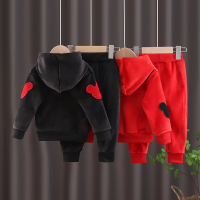 宝宝秋冬装加绒加厚双面绒套装男女童金丝绒两件套0婴儿童1-4周岁