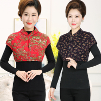 妈妈仿驼棉护肩中老年人女装保暖睡觉马夹冬季中年加厚居家坎肩马甲