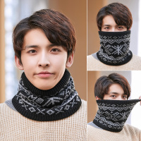 针织围脖男士秋冬季加绒保暖百搭防风护颈椎脖套防寒毛线围巾日系