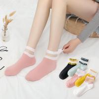 春季中筒玻璃丝透明镂空拼色女袜韩版ins潮女款秋天袜子