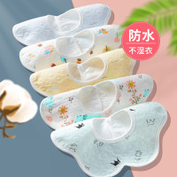 婴儿围嘴儿宝宝春夏360度旋转防水纯棉花瓣围兜防吐奶口水巾