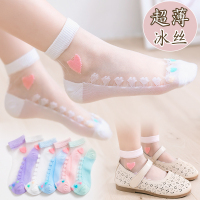 儿童袜子夏季薄款女童网眼夏天女可爱透气超薄冰丝纯棉水晶袜丝袜