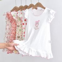 女童睡裙纯棉儿童短袖睡衣公主风宝宝可爱春夏秋装薄款家居连衣裙