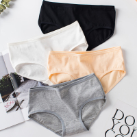 内裤女士纯棉抗菌少女高中生学生日系三角底裤纯色中腰纯棉