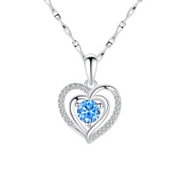 依帝魅创意礼品心形心扉999纯银项链女锁骨链潮女士网红ins足银吊坠首饰品送女友