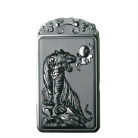 依帝魅项链和田玉青玉塔青一细料老虎玉牌吊坠男款生肖上山虎玉佩玉器可定制生肖上山虎玉佩