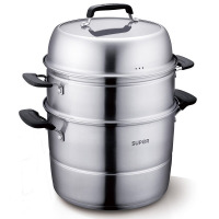 苏泊尔味鲜不串味三层304不锈钢复底锅蒸笼 SZ30E1