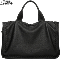 Dante 新款男士公文包羊皮单肩包编织大容量男包纹斜挎包商务手提包 男休闲旅行软皮男款大包大容量编织纹