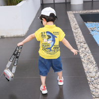 童装男童夏装套装2019新款中小童短袖牛仔中裤两件套儿童夏季衣服【预售：4月15日发完】